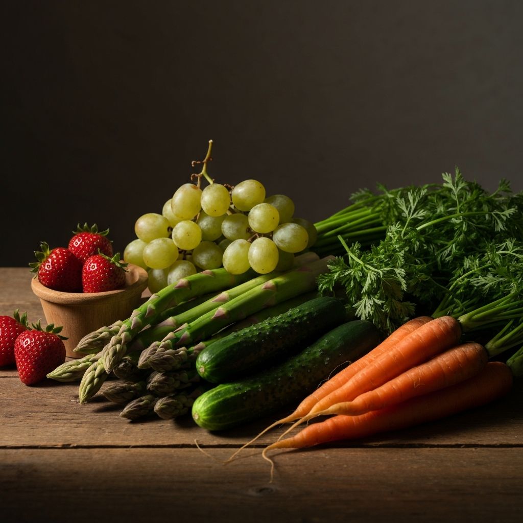 Fresh organic vegetables and fruits